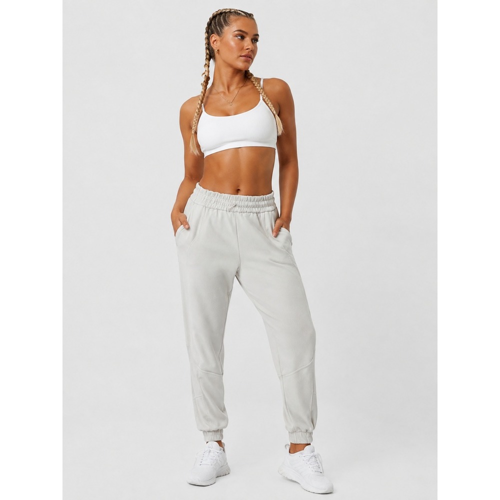 Lululemon Engineered Warmth Jogger White Opal W5EU9S Ribbed Activewear Pants 4 S